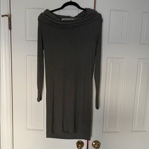 Michael Stars Olive Green Cowl Neck Long Sleeve Sweater Dress